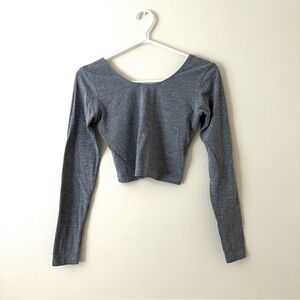 American Apparel Gray Long Sleeve Crop Top